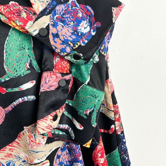 Zara Bold Colorful Tiger Print Mini Dress Sz M - Picture 7 of 10